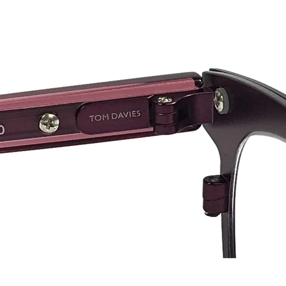 Tom Davies Eyeglasses Frames TD740 Col. 2217 Matte Purple Black Clear 51-15-140